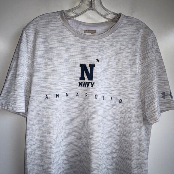 Under Armour The Vanish Tee NAVY Annapolis Short Sleeve T-Shirt Men's Large - Picture 2 of 5